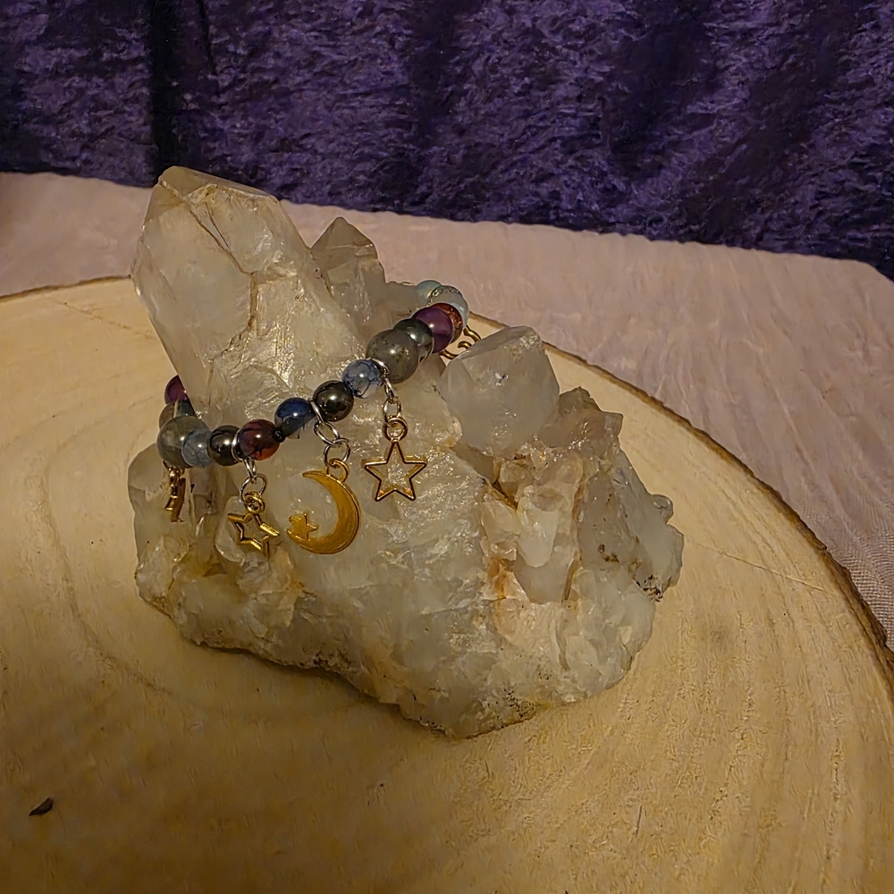 Celestial Charm Bracelet with Gold Accents